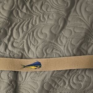 Zeppelin Tan Belt with Fish Embroidery